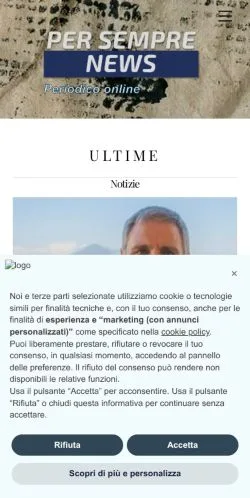 Podgląd witryny Persempre News, medium z kraju Włochy do artykułów sponsorowanych