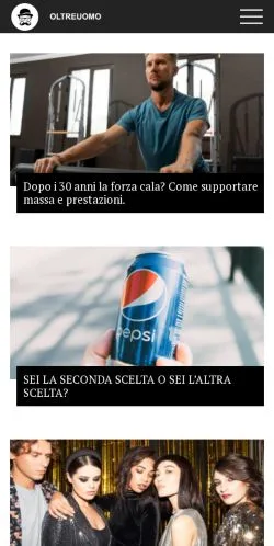 Podgląd witryny Oltreuomo, medium z kraju Włochy do artykułów sponsorowanych