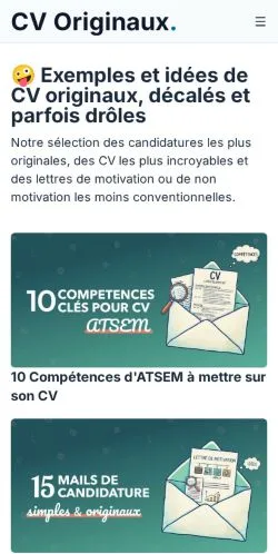 Anteprima del sito CV Originaux, media di Francia per articoli sponsorizzati
