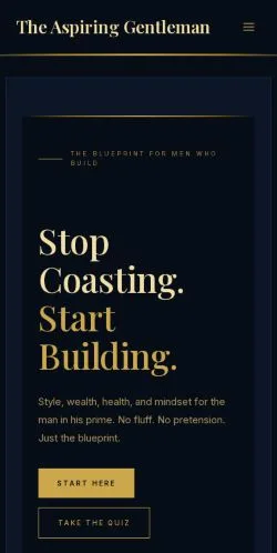 Anteprima del sito Aspiring Gentleman, media di Stati Uniti per articoli sponsorizzati