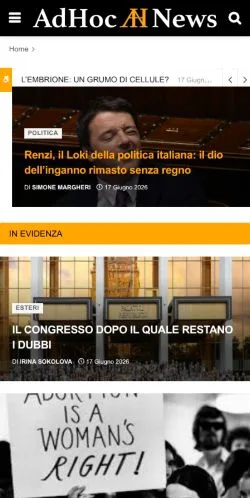 Anteprima del sito AdHoc News, media di Italia per articoli sponsorizzati
