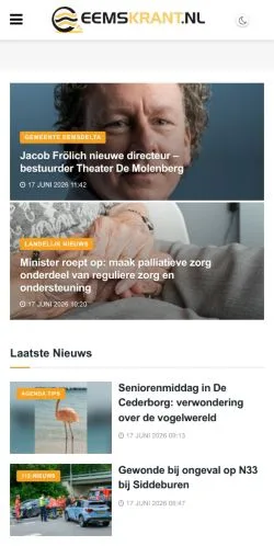 Sponsorlu makaleler için Hollanda medyası Eemskrant sitesinin önizlemesi