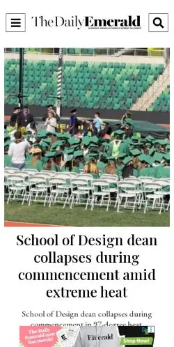 Forhåndsvisning av nettstedet Daily Emerald, medium fra USA for sponsede artikler