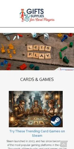 Anteprima del sito Gifts For Card Players, media di Stati Uniti per articoli sponsorizzati