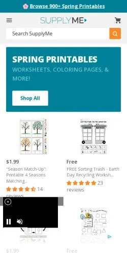 Pré-visualização do site SupplyMe Teacher Supplies, meio de Estados Unidos para artigos patrocinados