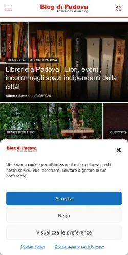 Anteprima del sito Blog di Padova, media di Italia per articoli sponsorizzati