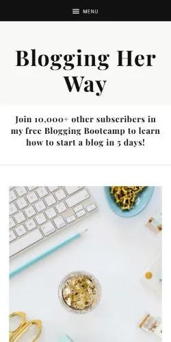 Podgląd witryny Blogging Her Way, medium z kraju Stany Zjednoczone do artykułów sponsorowanych