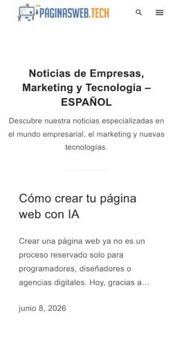 Vorschau der Website Empresas, Marketing y Tecnología, Medium aus Spanien für gesponserte Artikel