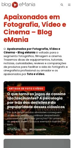 스폰서 기사용 브라질 매체 Blog eMania 사이트 미리보기