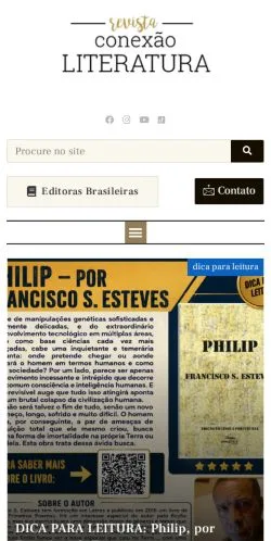 Voorbeeld van de site Revista Conexão Literatura, medium uit Brazilië voor gesponsorde artikelen