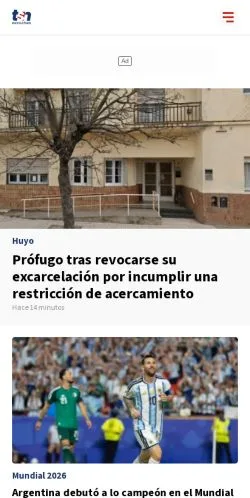 Anteprima del sito TSN Necochea, media di Argentina per articoli sponsorizzati