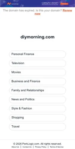 Anteprima del sito DIY Morning, media di Stati Uniti per articoli sponsorizzati