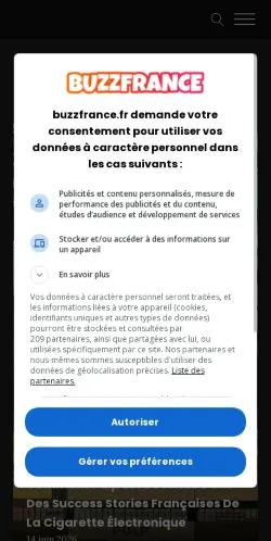 Anteprima del sito BuzzFrance, media di Francia per articoli sponsorizzati