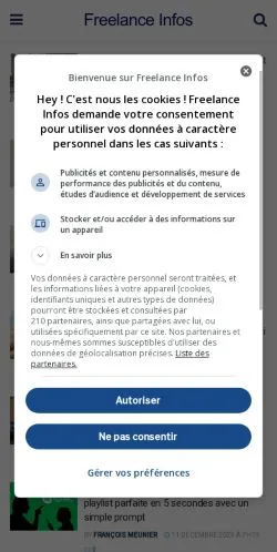 Anteprima del sito Freelance Infos, media di Francia per articoli sponsorizzati