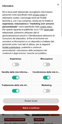 Aperçu du site InfoOggi, média de Italie pour articles sponsorisés