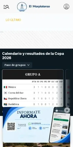 스폰서 기사용 스페인 매체 El Marplatense 사이트 미리보기