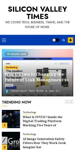 Podgląd witryny Silicon Valley Times, medium z kraju Stany Zjednoczone do artykułów sponsorowanych