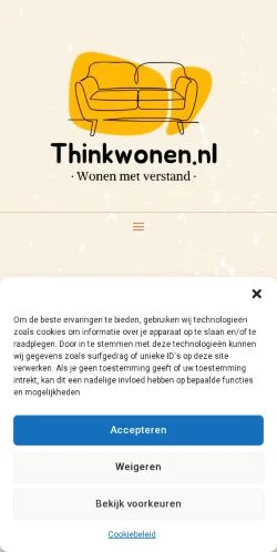 Pré-visualização do site Thinkwonen, meio de Países Baixos para artigos patrocinados