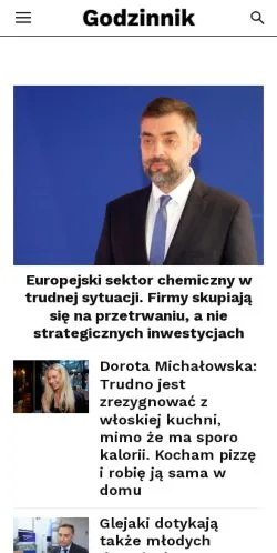 Anteprima del sito Godzinnik, media di Polonia per articoli sponsorizzati