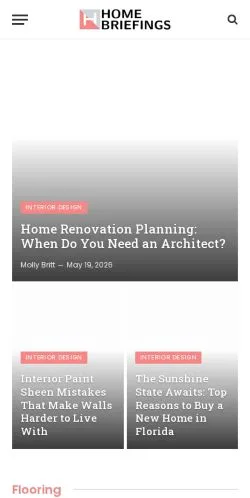Anteprima del sito Home Briefings, media di Stati Uniti per articoli sponsorizzati