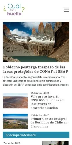 Pré-visualização do site ¿Cuál es tu huella?, meio de Espanha para artigos patrocinados