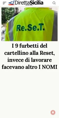 Anteprima del sito Diretta Sicilia, media di Italia per articoli sponsorizzati