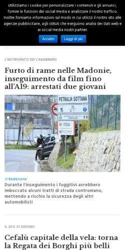 Anteprima del sito Madonie Press, media di Italia per articoli sponsorizzati