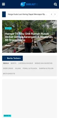 Anteprima del sito Darilaut, media di Indonesia per articoli sponsorizzati