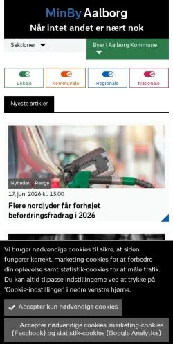 Anteprima del sito MinByAalborg, media di Danimarca per articoli sponsorizzati