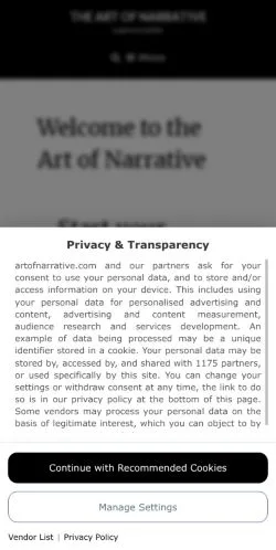 Aperçu du site The Art of Narrative, média de États-Unis pour articles sponsorisés