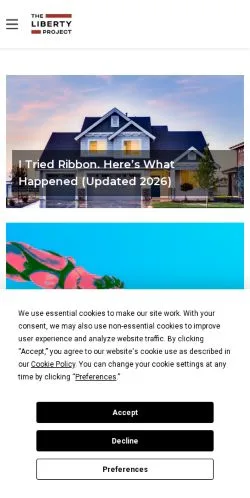 Pré-visualização do site LibertyProject, meio de Estados Unidos para artigos patrocinados