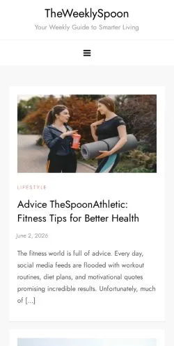 Sponsorlu makaleler için Amerika Birleşik Devletleri medyası TheWeeklySpoon sitesinin önizlemesi