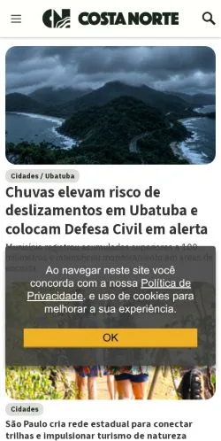 Anteprima del sito Costa Norte, media di Brasile per articoli sponsorizzati