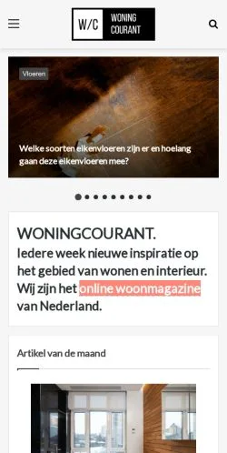 Podgląd witryny Woningcourant, medium z kraju Holandia do artykułów sponsorowanych