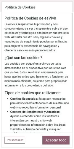 Pré-visualização do site esVivir, meio de Espanha para artigos patrocinados
