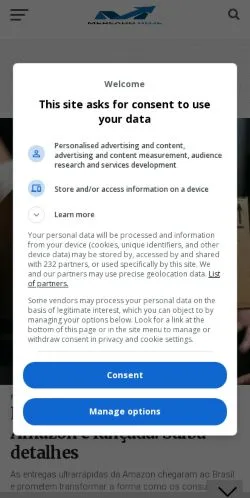 Anteprima del sito Mercado Hoje, media di Brasile per articoli sponsorizzati