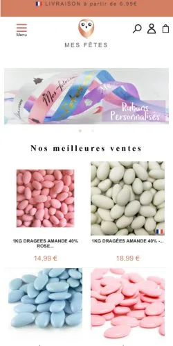 スポンサード記事向けのフランスメディア、Mes Fêtesのサイトプレビュー