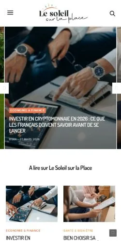 Anteprima del sito Le Soleil Sur La Place, media di Francia per articoli sponsorizzati