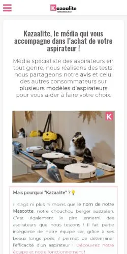 Anteprima del sito Kazaalite, media di Francia per articoli sponsorizzati