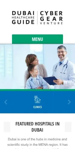 Podgląd witryny Dubai Healthcare Guide, medium z kraju Stany Zjednoczone do artykułów sponsorowanych