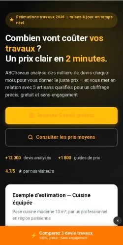 Anteprima del sito ABCtravaux, media di Francia per articoli sponsorizzati