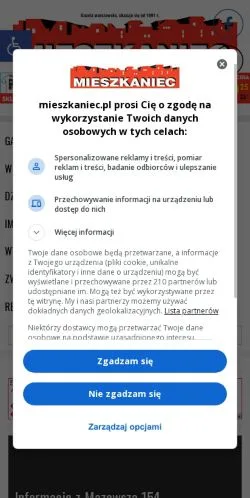 Anteprima del sito Mieszkaniec, media di Polonia per articoli sponsorizzati