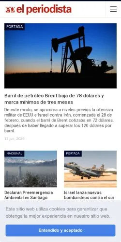 Anteprima del sito El Periodista, media di Spagna per articoli sponsorizzati