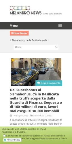 Anteprima del sito Melandro News, media di Italia per articoli sponsorizzati