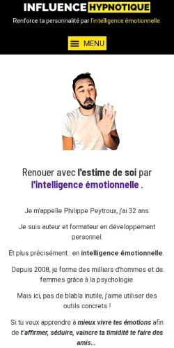 Anteprima del sito Influence Hypnotique, media di Francia per articoli sponsorizzati
