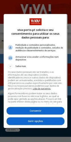Anteprima del sito VIVA! Porto, media di Portogallo per articoli sponsorizzati