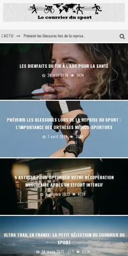 Anteprima del sito Le Courrier Du Sport, media di Francia per articoli sponsorizzati