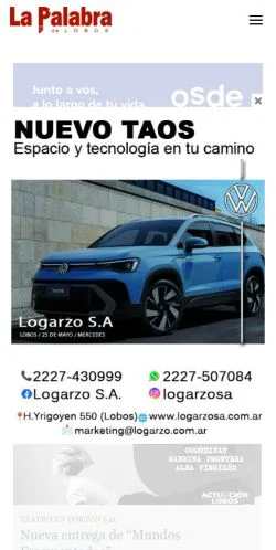スポンサード記事向けのアルゼンチンメディア、La Palabra de Lobosのサイトプレビュー