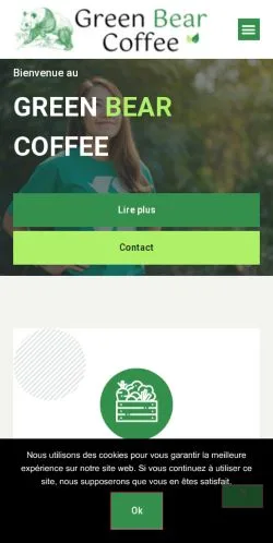 Preview of the Green Bear Coffee website, a media outlet in France for sponsored articles