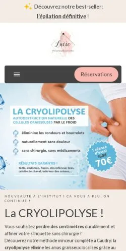 スポンサード記事向けのフランスメディア、Lucie Concept Beautéのサイトプレビュー